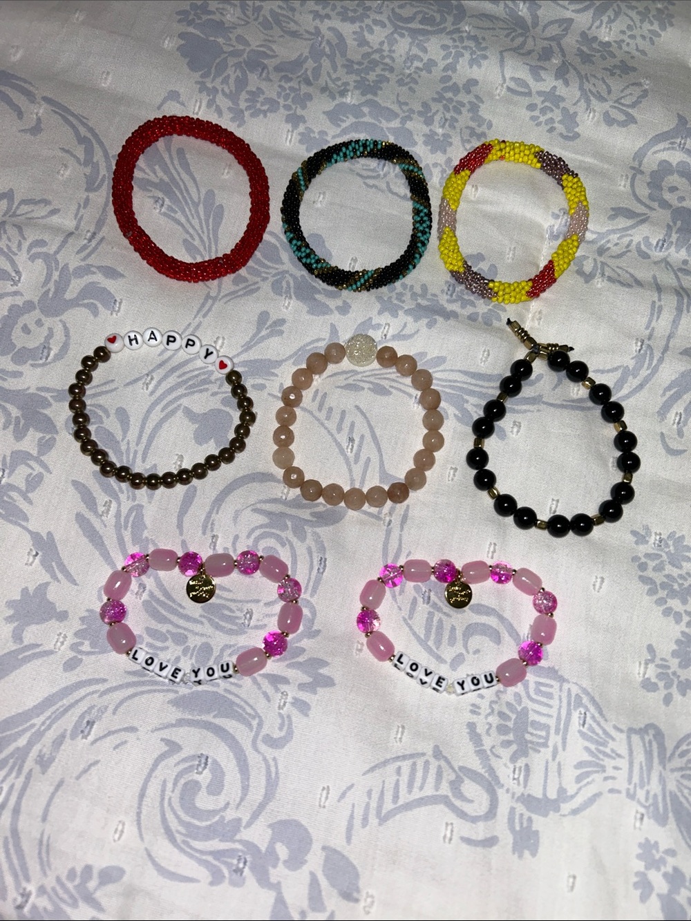 Mixed Beaded Bracelet Lot - Colorful Handmade Styles